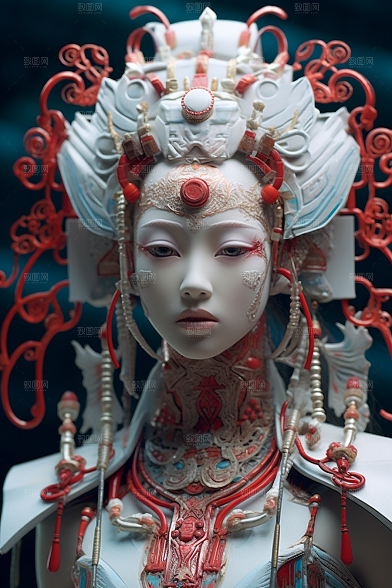 科幻国潮人物形象未来模型