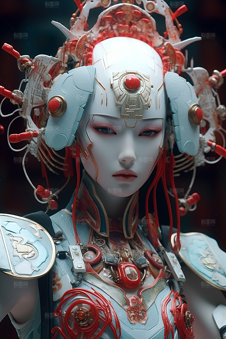 科幻国潮人物形象神话模型