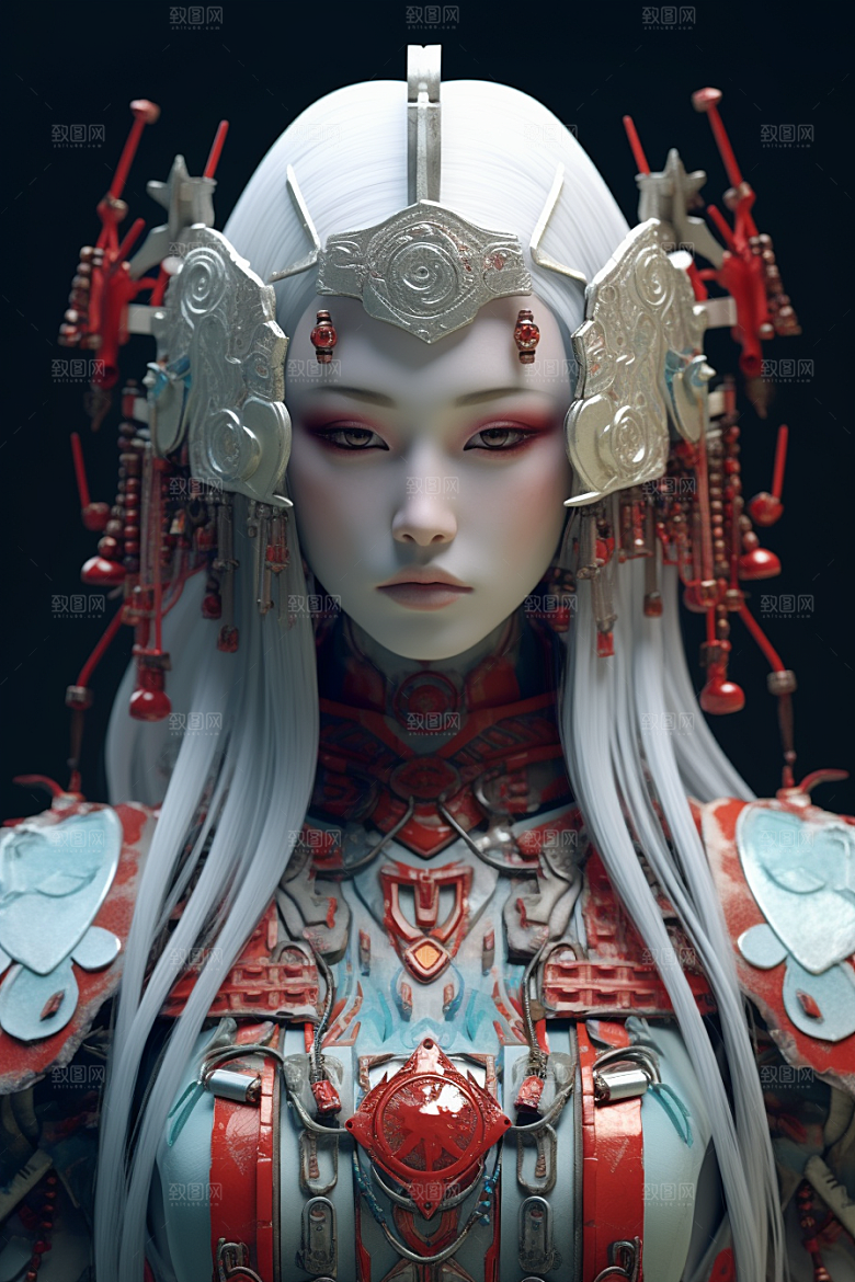 科幻国潮人物科技赛博朋克模型