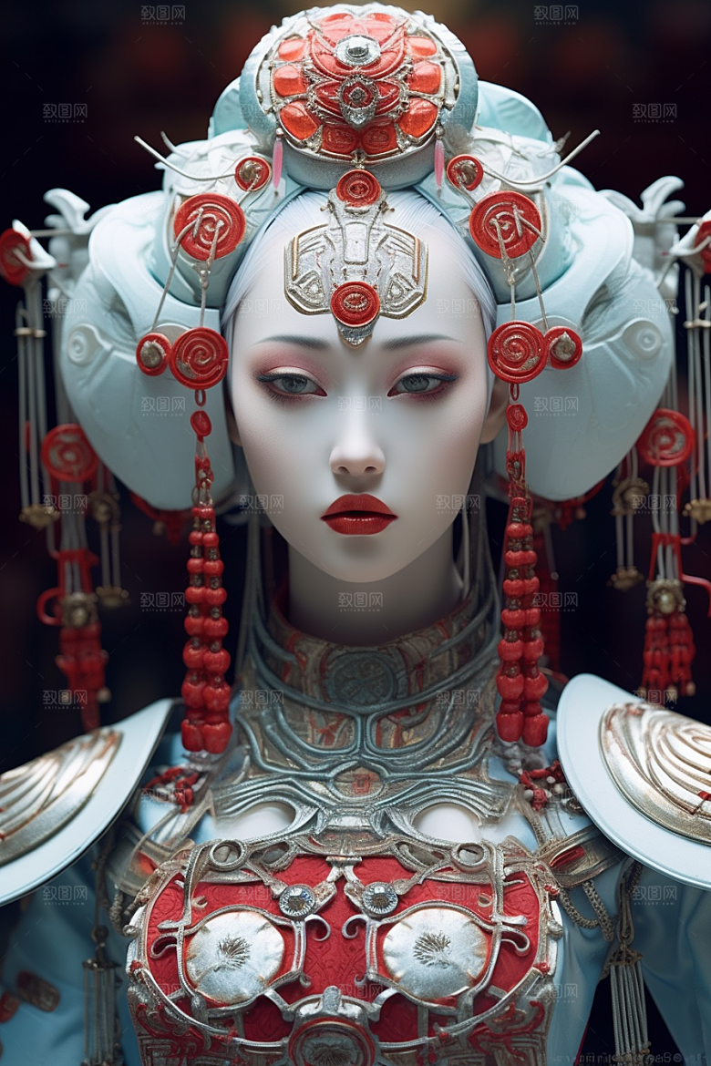 科幻国潮人物中国风高清模型