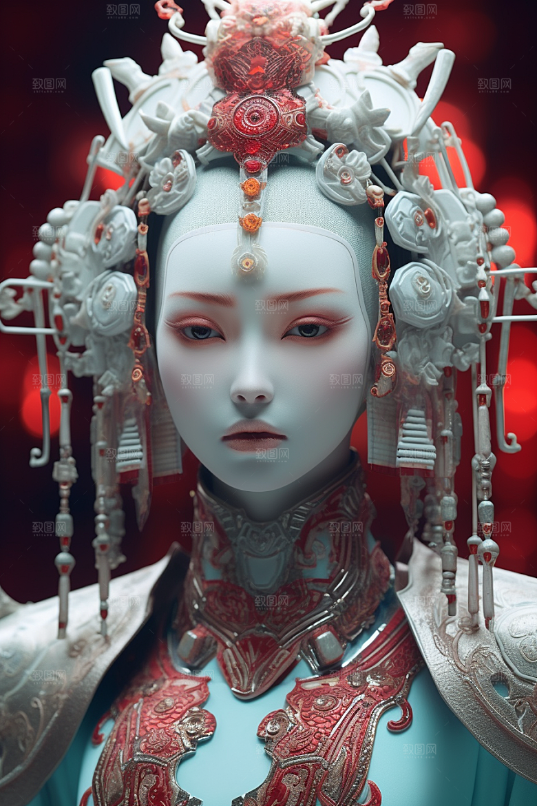 科幻国潮人物神话高清模型