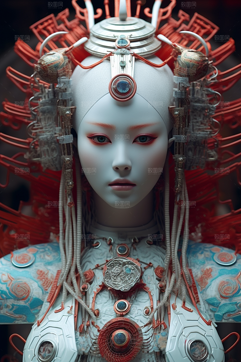 科幻国潮人物未来高清模型