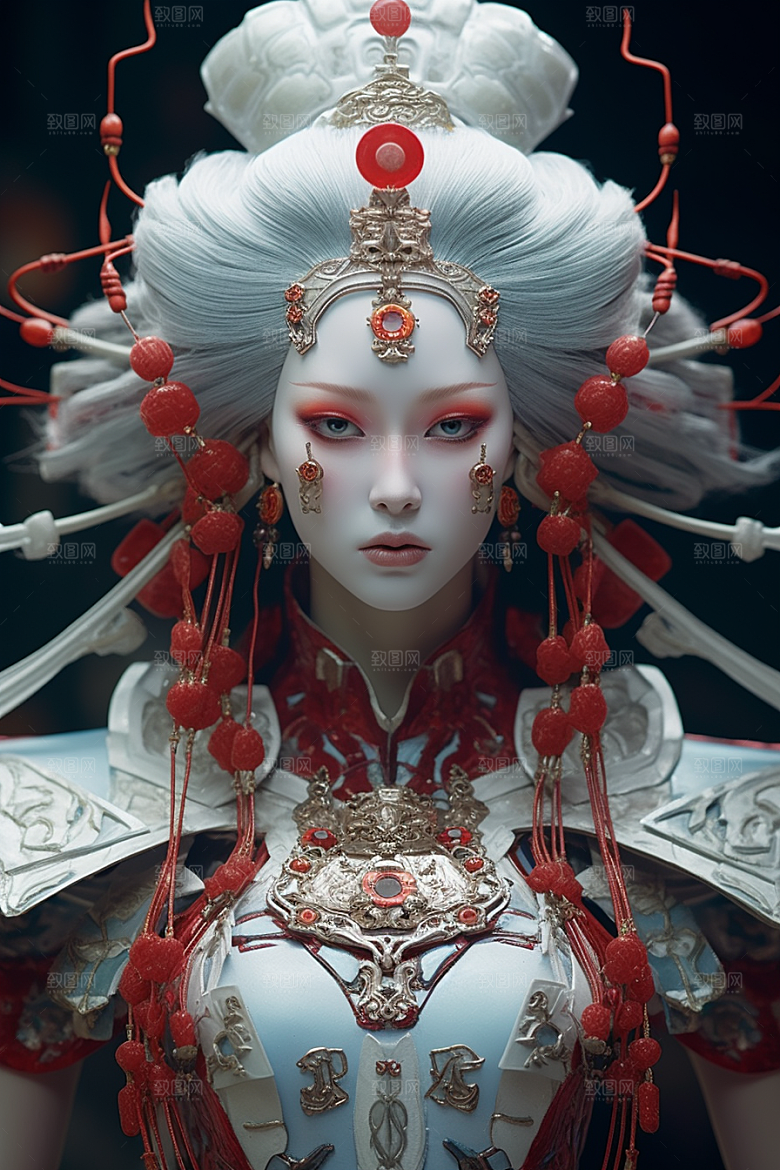科幻国潮人物高清神话模型