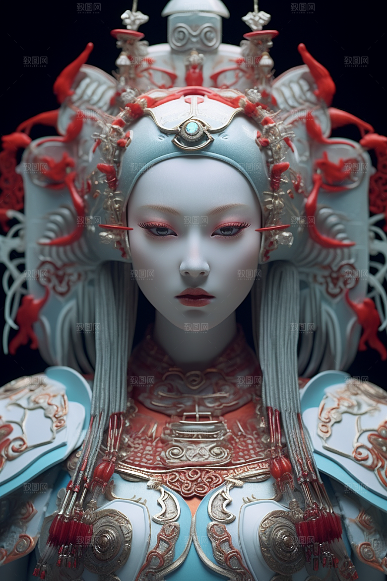 科幻国潮人物高清科技模型