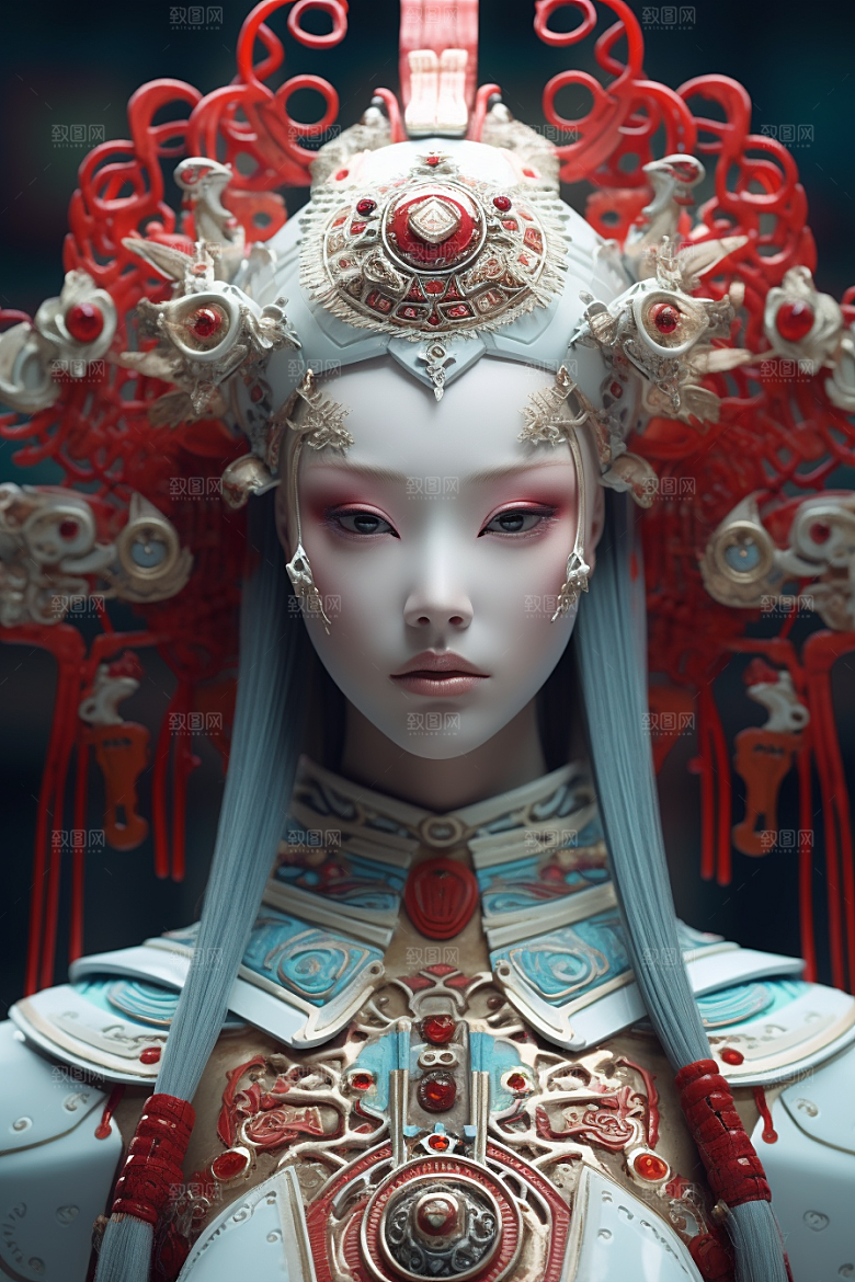 科幻国潮人物神话未来模型