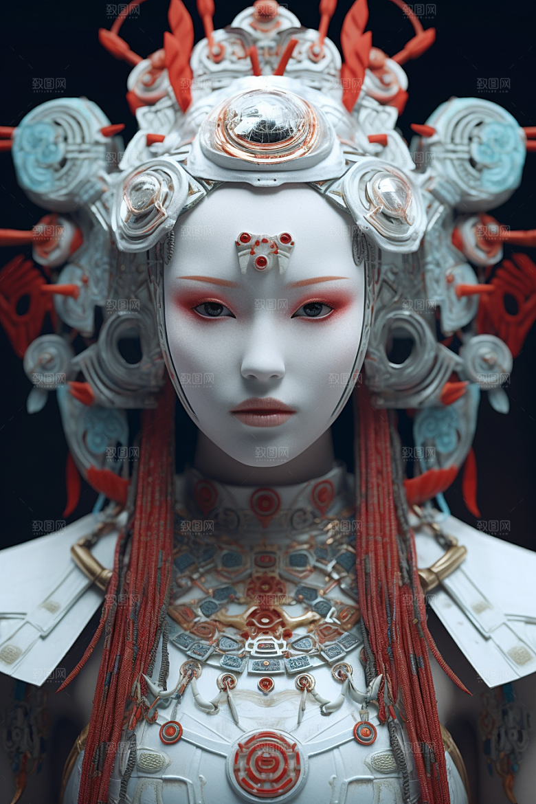 科幻国潮人物高清赛博朋克模型