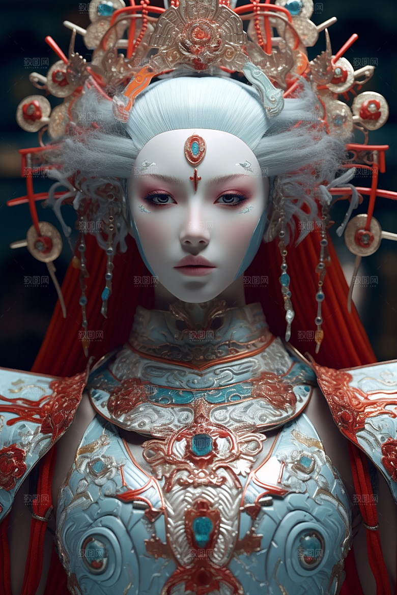 科幻国潮人物科技高清模型
