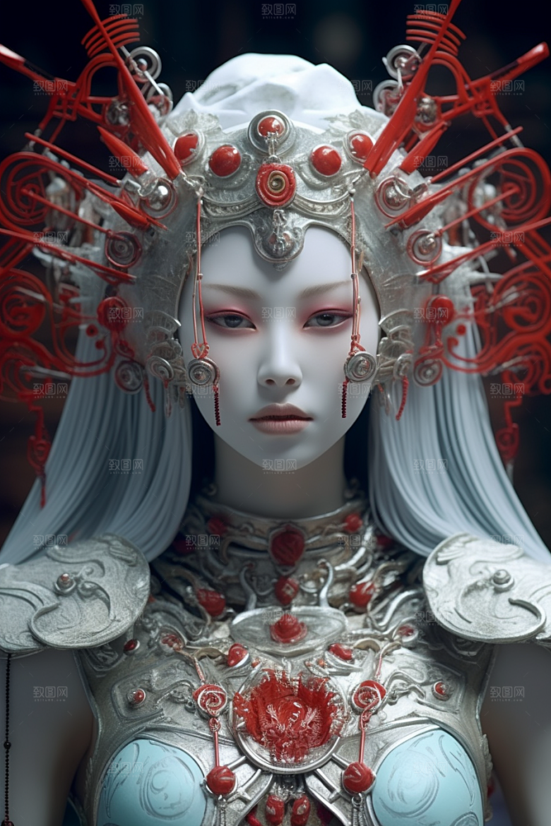 科幻国潮人物未来高清模型