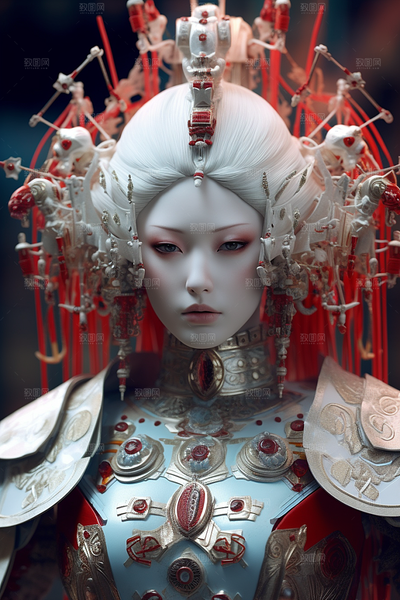 科幻国潮人物神话形象模型