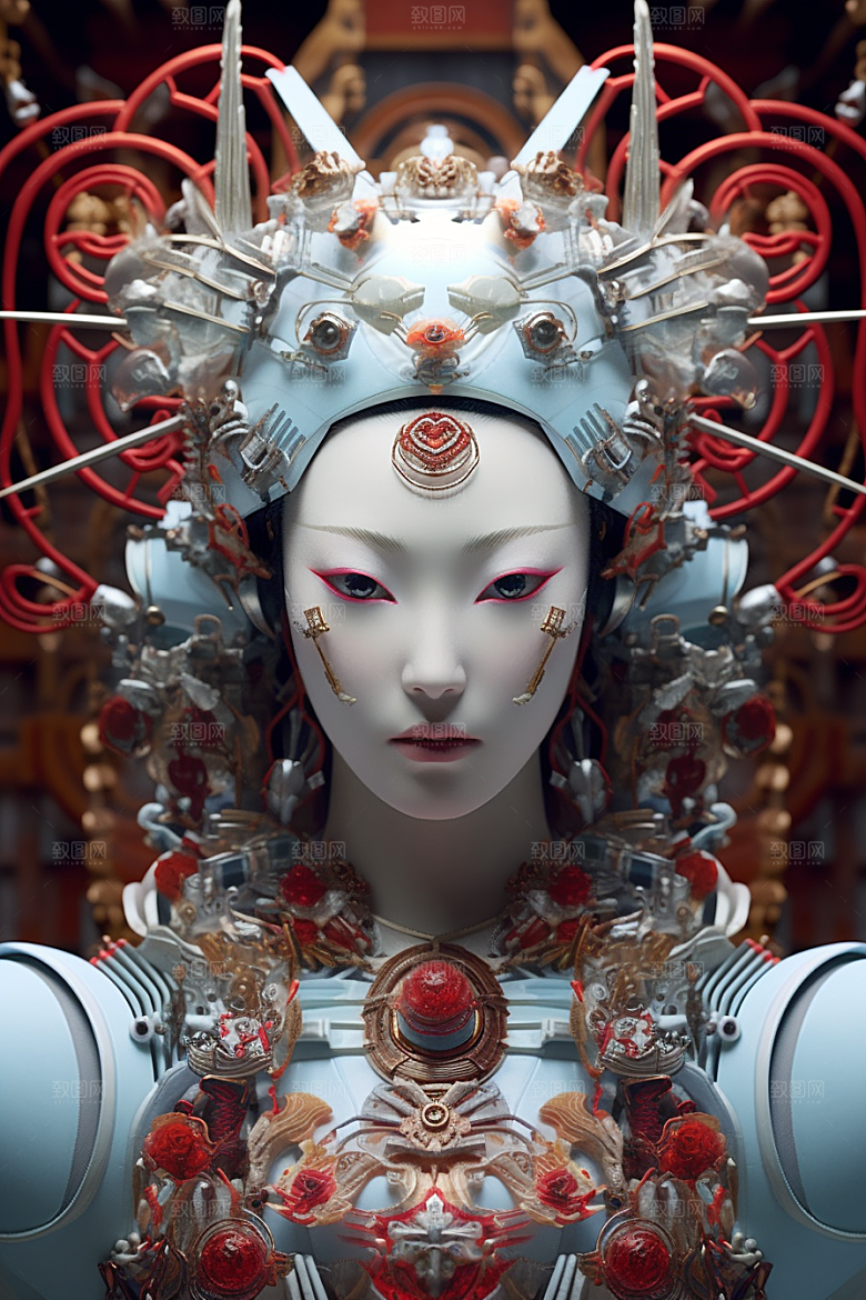 科幻国潮人物赛博朋克未来模型