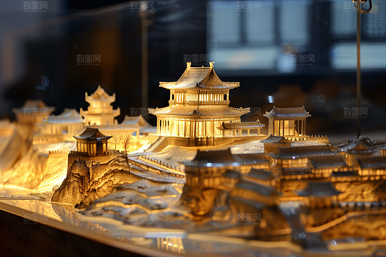 国潮光效建筑赛博朋克高清模型