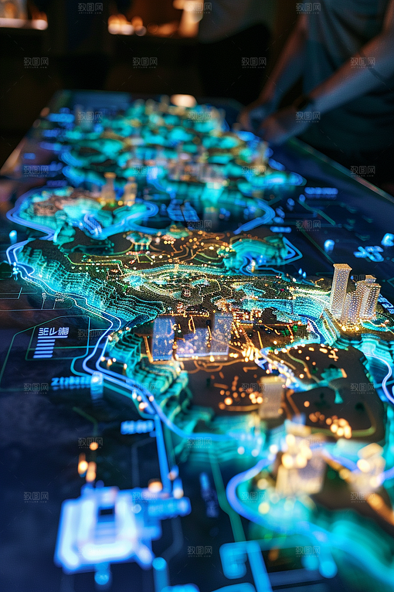 国潮光效建筑3D幻想风模型