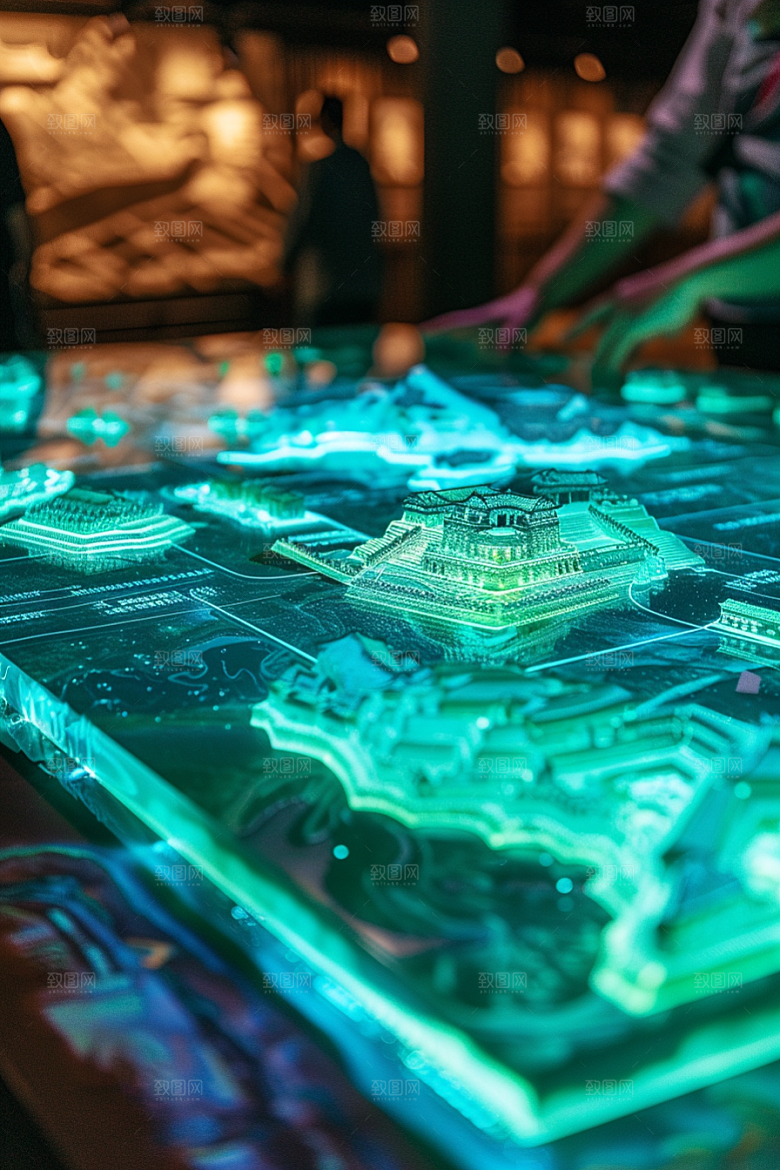 国潮光效建筑潮流3D模型