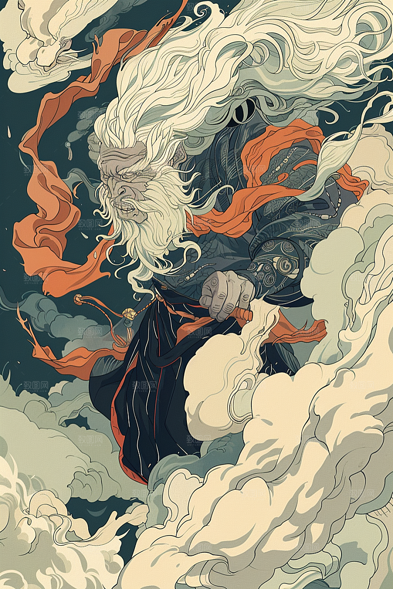 神话人物幻想中国风插画