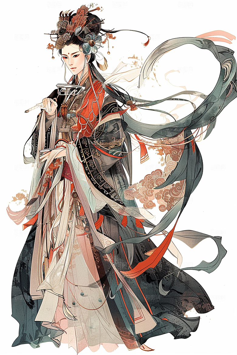神话人物门神传说插画