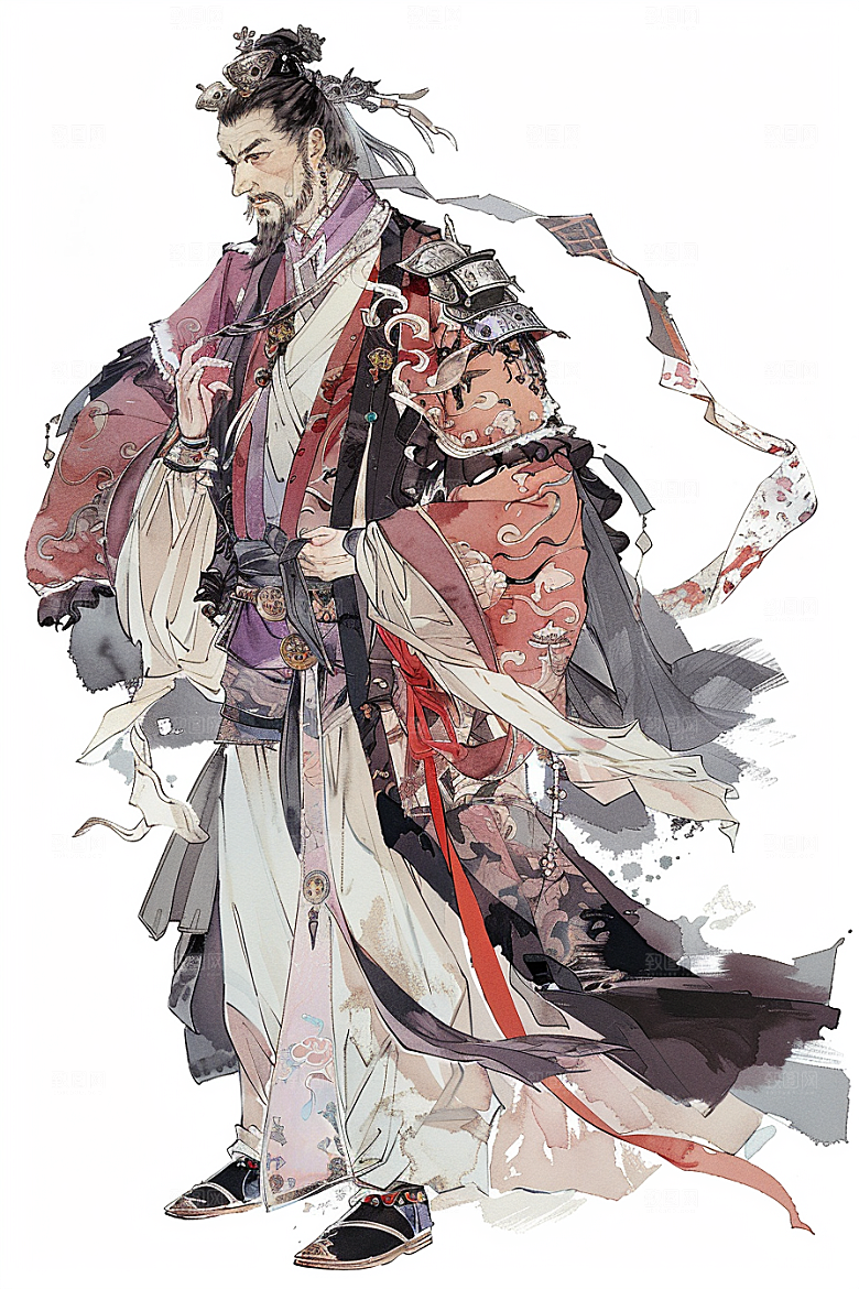 神话人物门神传统插画