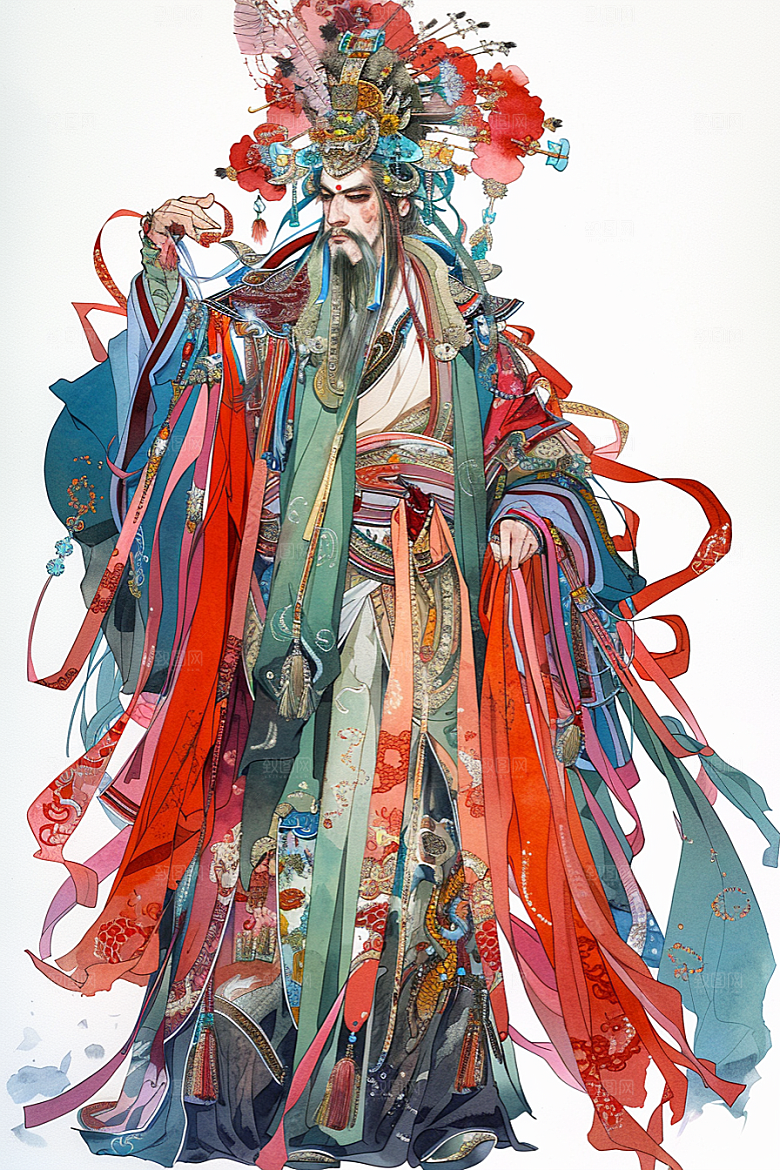 神话人物手绘传说插画