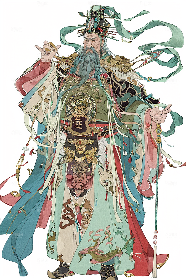 神话人物神像传统插画
