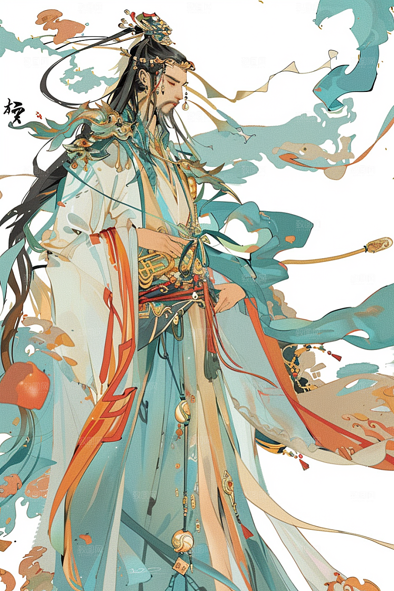 神话人物送神神仙插画