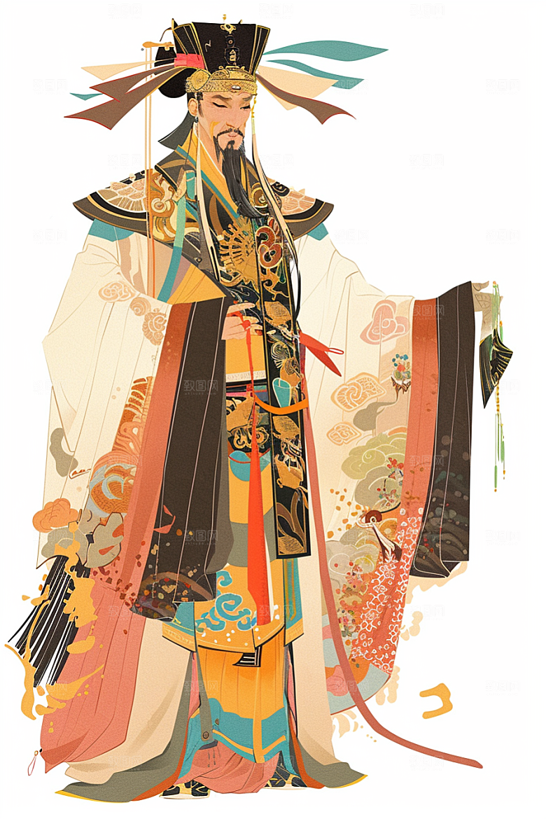 神话人物神像幻想插画
