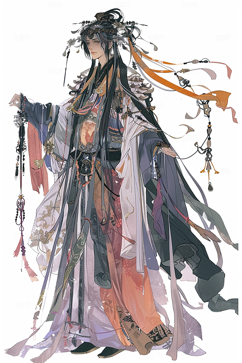 神话人物传统送神插画
