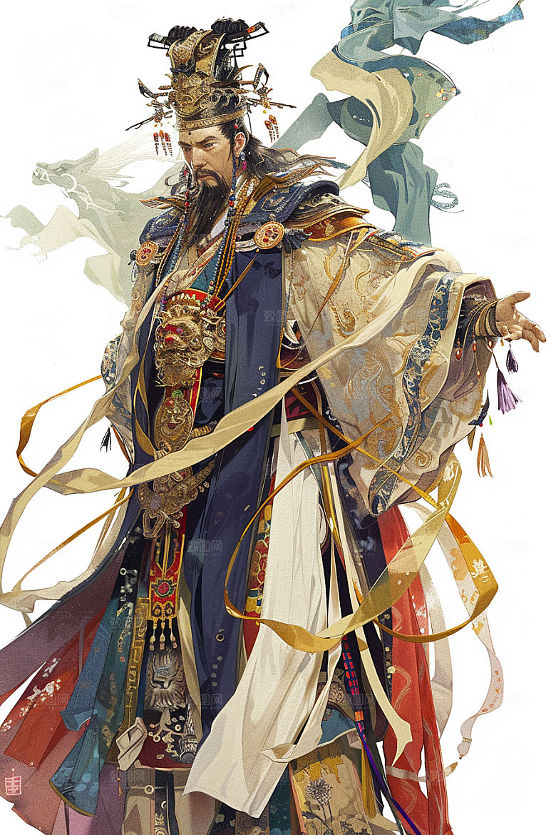 神话人物神仙肖像插画