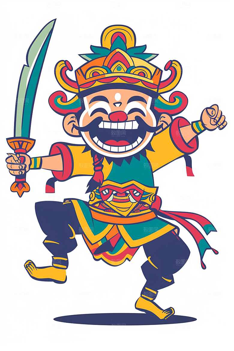 神话人物传说肖像插画