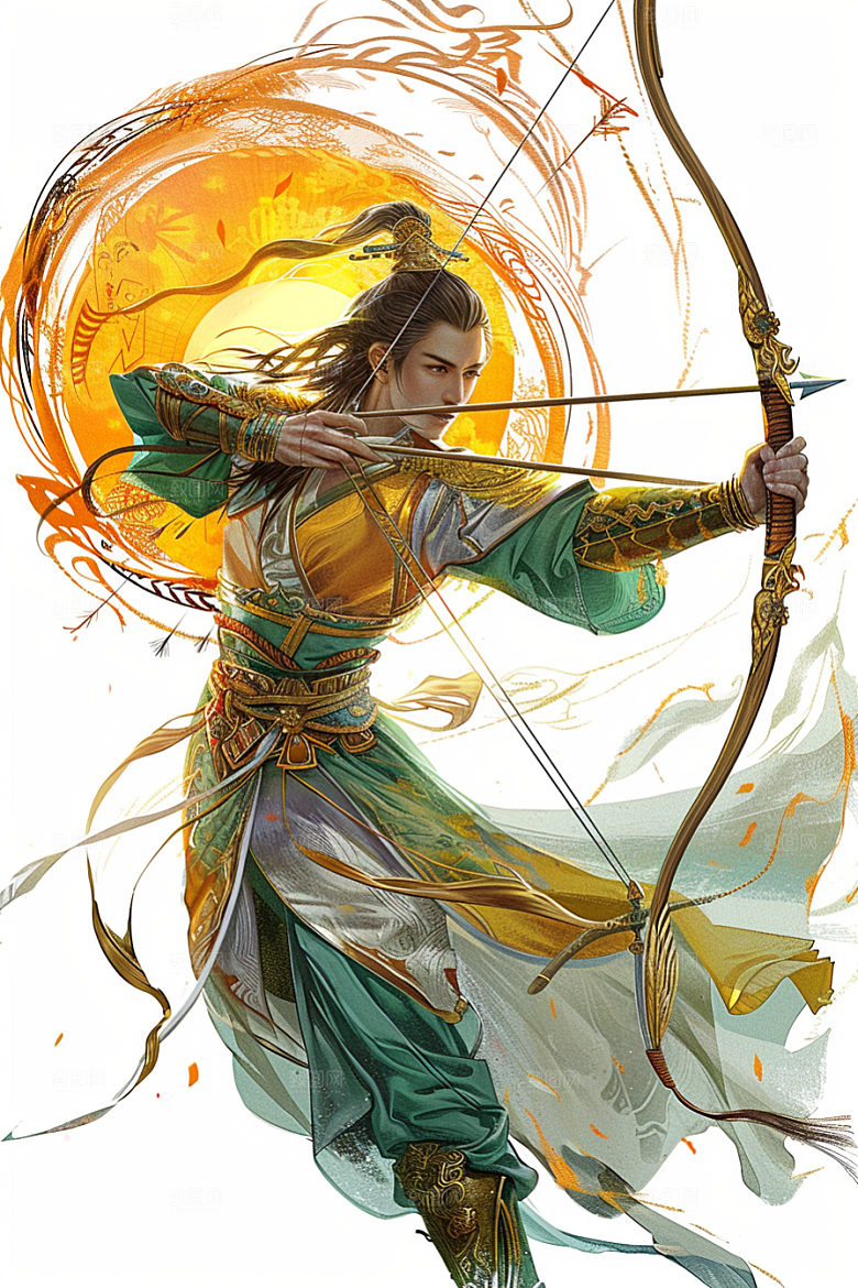 神话人物传说肖像插画