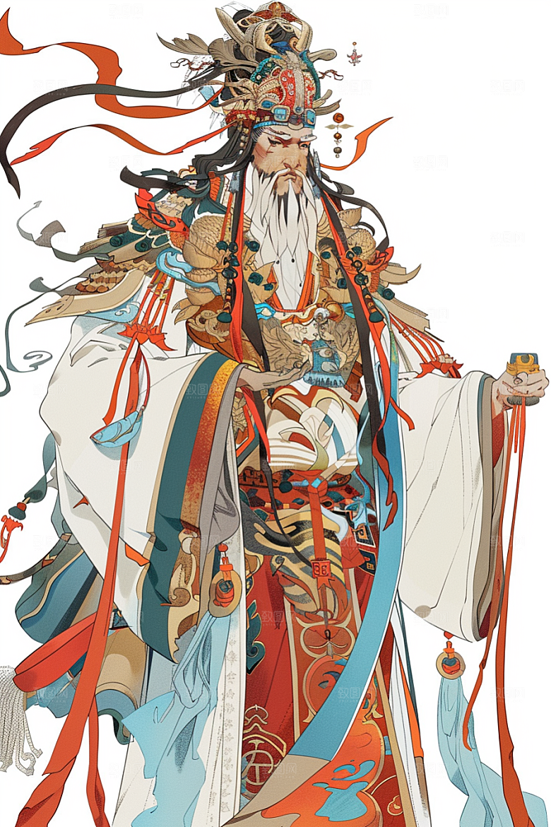 神话人物传统幻想插画