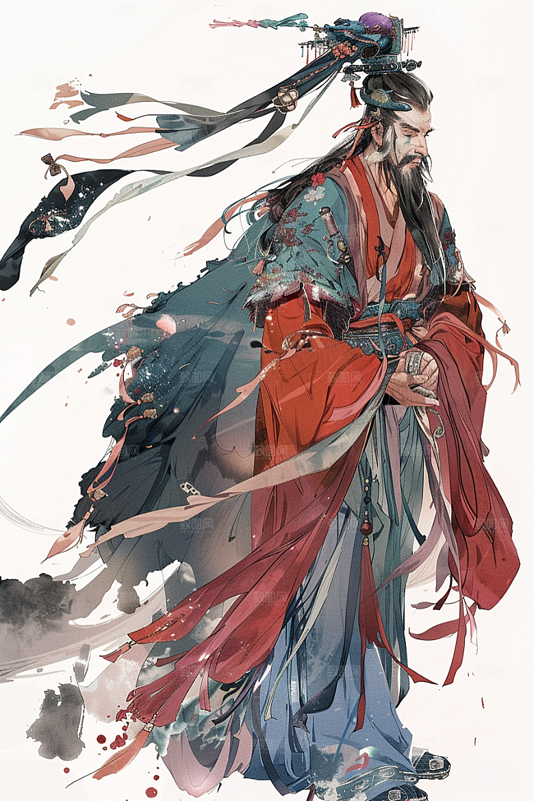 神话人物神像传统插画