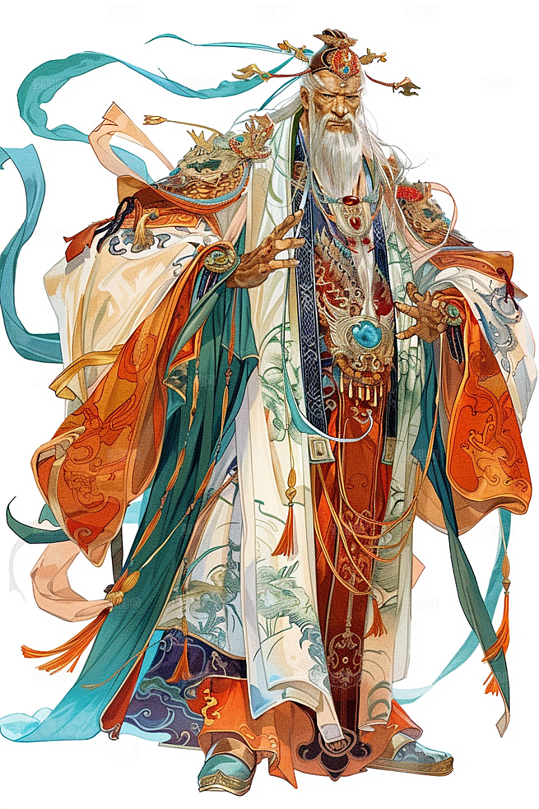 神话人物手绘人物插画