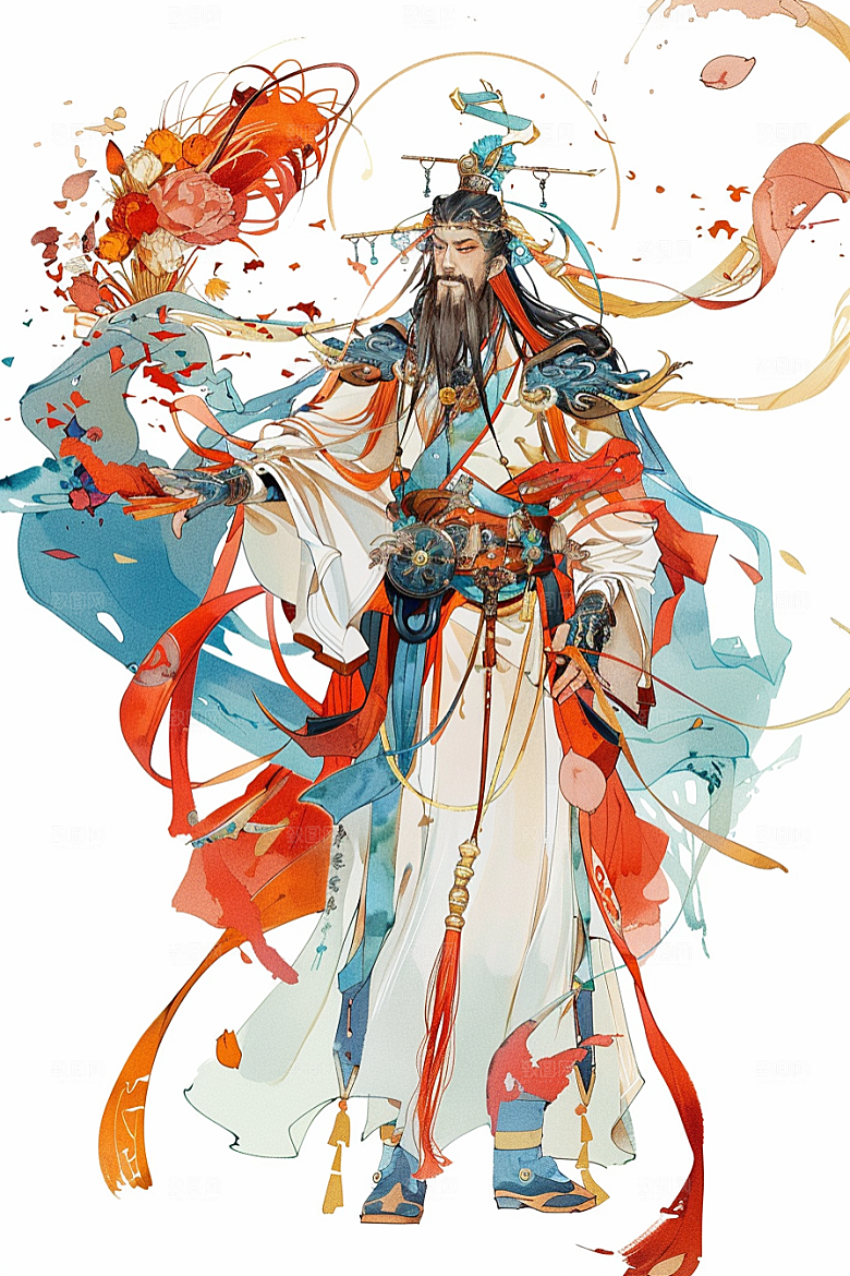 神话人物国潮传统插画