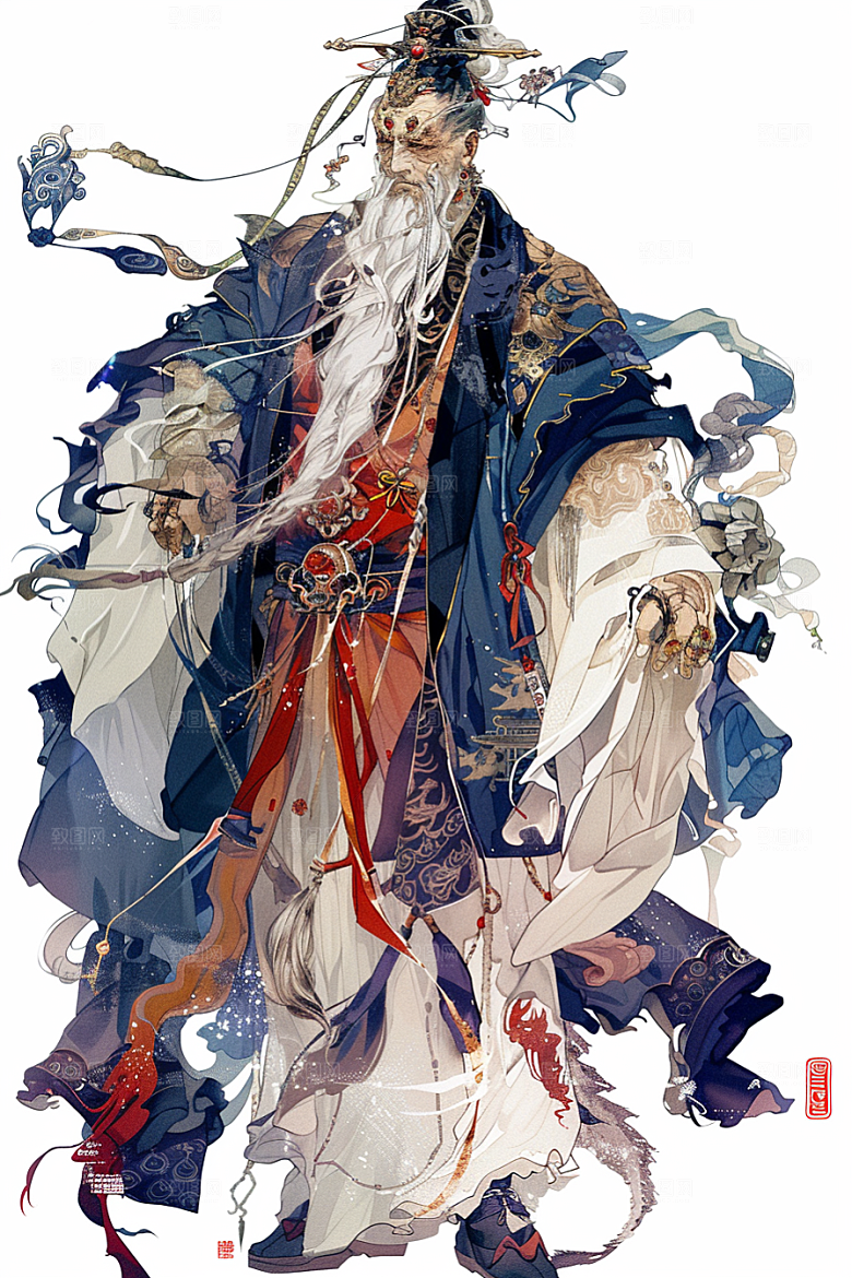 神话人物肖像传说插画
