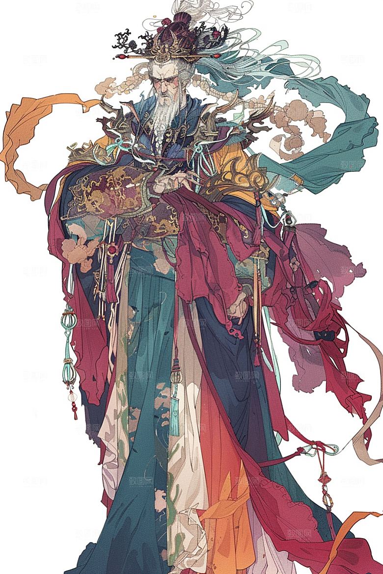 神话人物国潮神仙插画