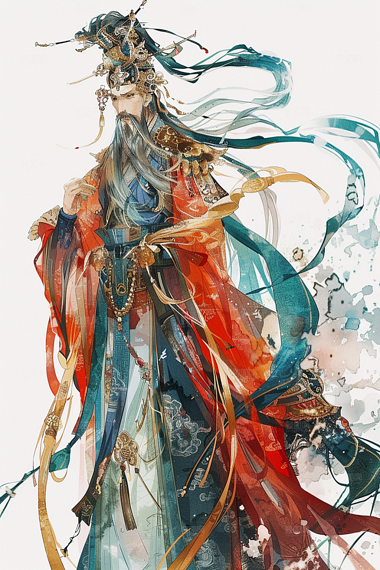 神话人物肖像人物插画
