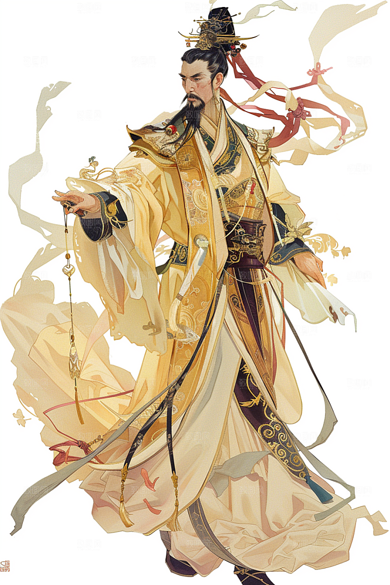 神话人物神像国潮插画