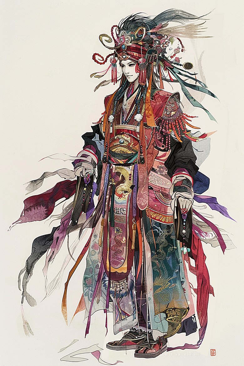 神话人物传说手绘插画