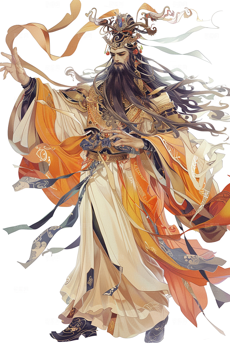 神话人物国潮传统插画