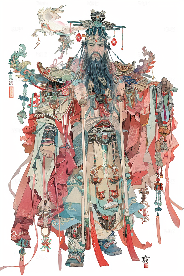 神话人物幻想手绘插画