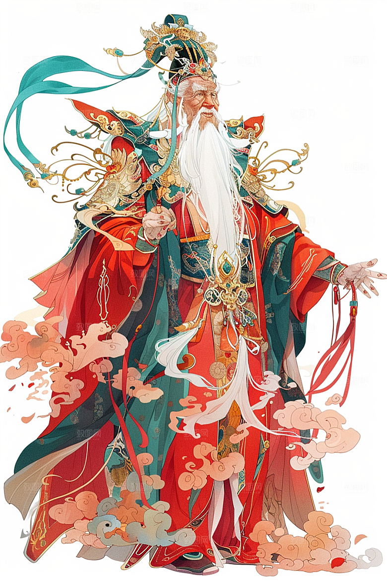 神话人物门神神仙插画