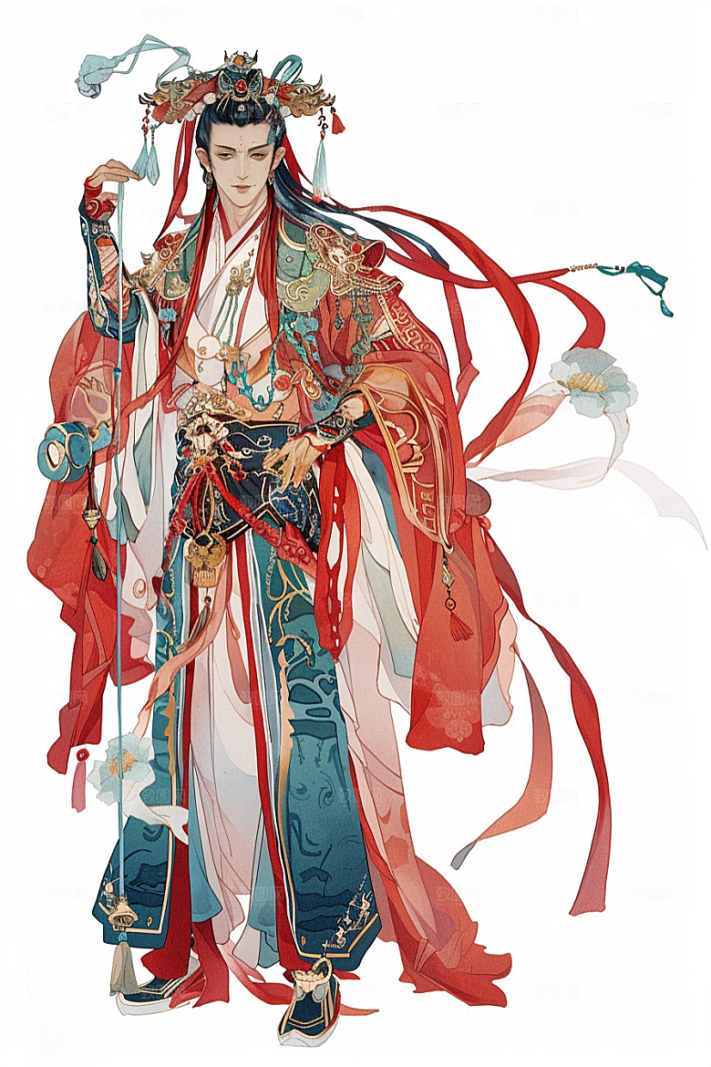 神话人物人物门神插画