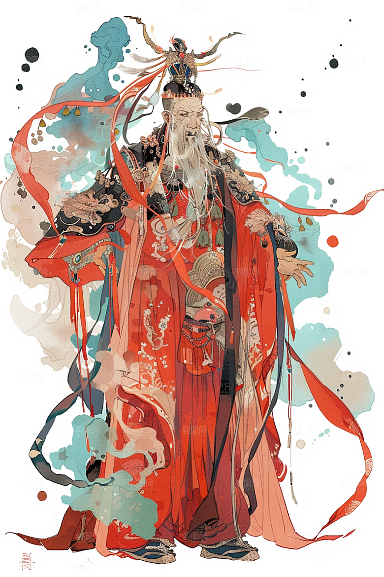 神话人物国潮人物插画
