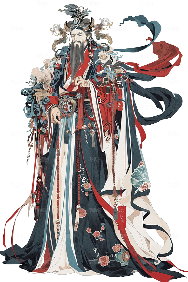 神话人物手绘国潮插画