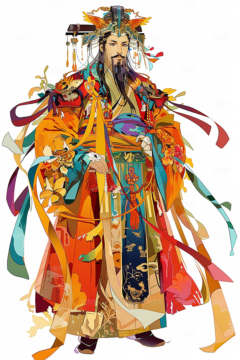 神话人物神仙门神插画