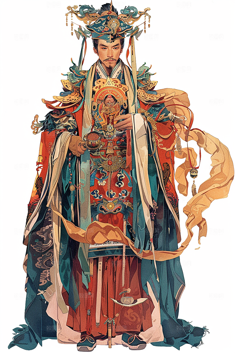 神话人物神仙国潮插画