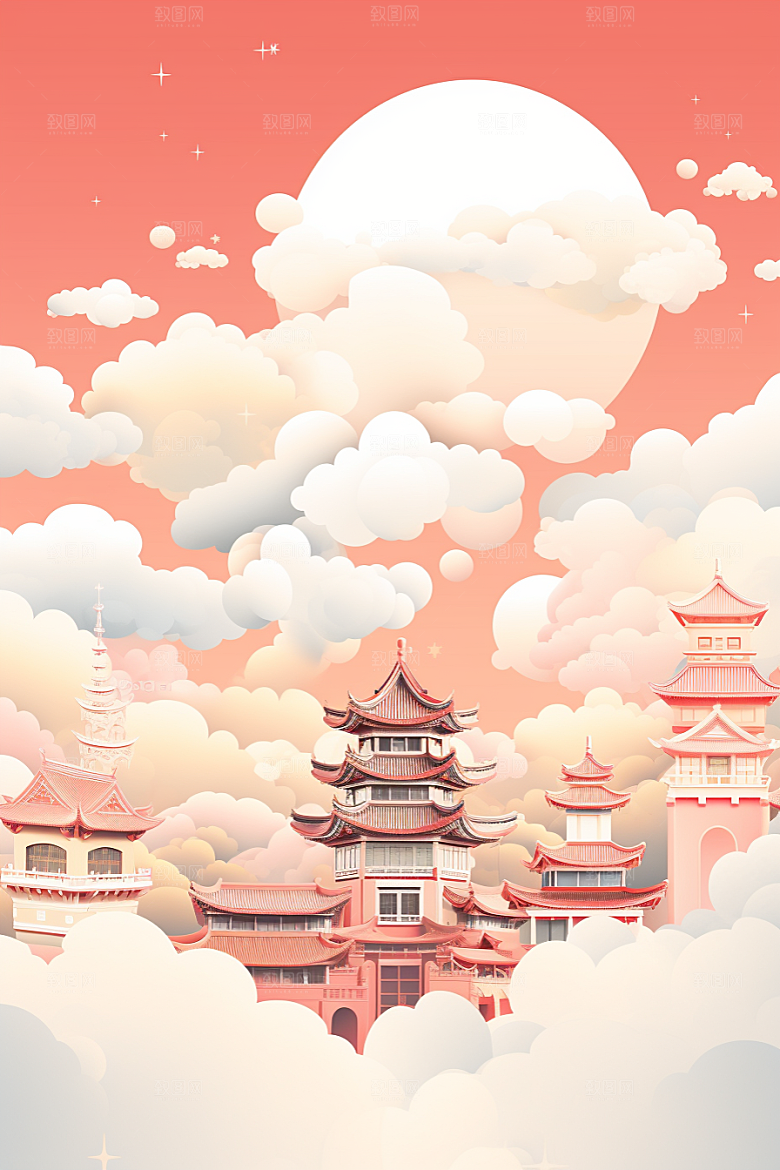 国潮苏州新中式中国风插画