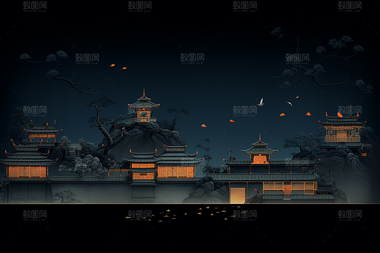 国潮苏州中国风高清插画