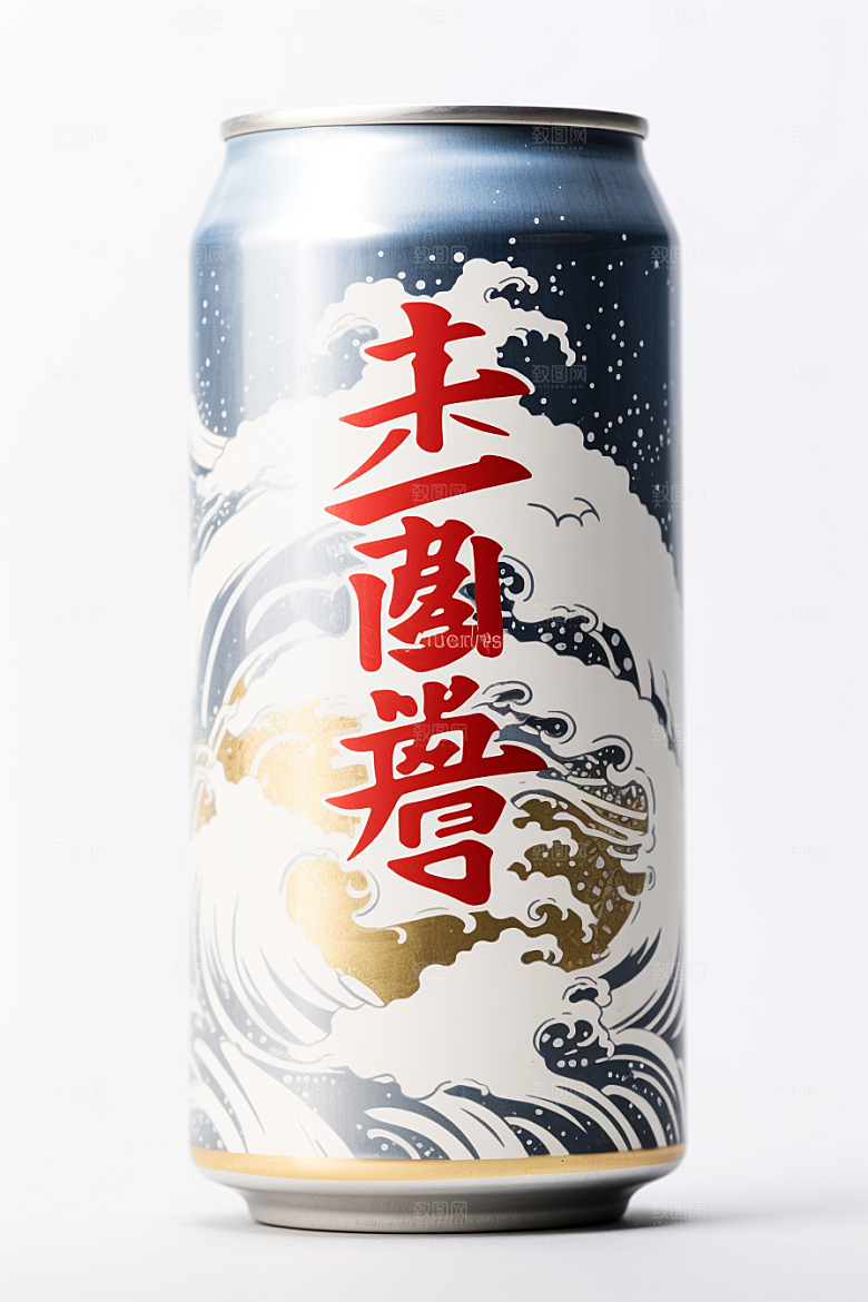 国潮风易拉罐丹青传统艺术模型