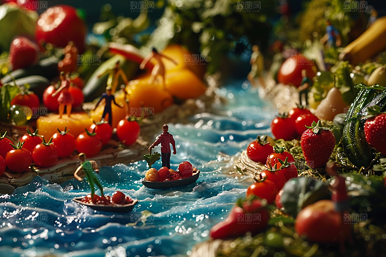 果蔬风景蔬菜水果山水素材