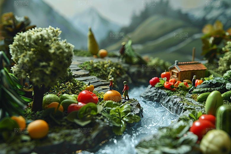 果蔬风景食物创意场景素材